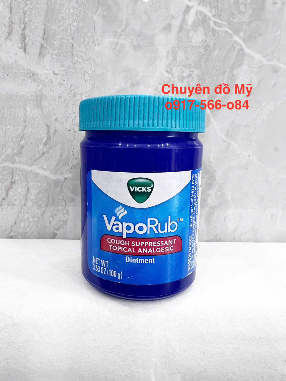 Dầu bôi ấm ngực giảm đau và giảm ho Vicks VapoRub 100g của Mỹ