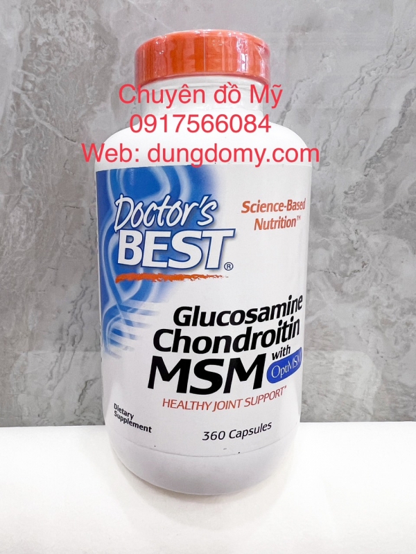Hỗ trợ xương khớp Doctor's Best Glucosamine Chondroitin MSM 360 viên của Mỹ