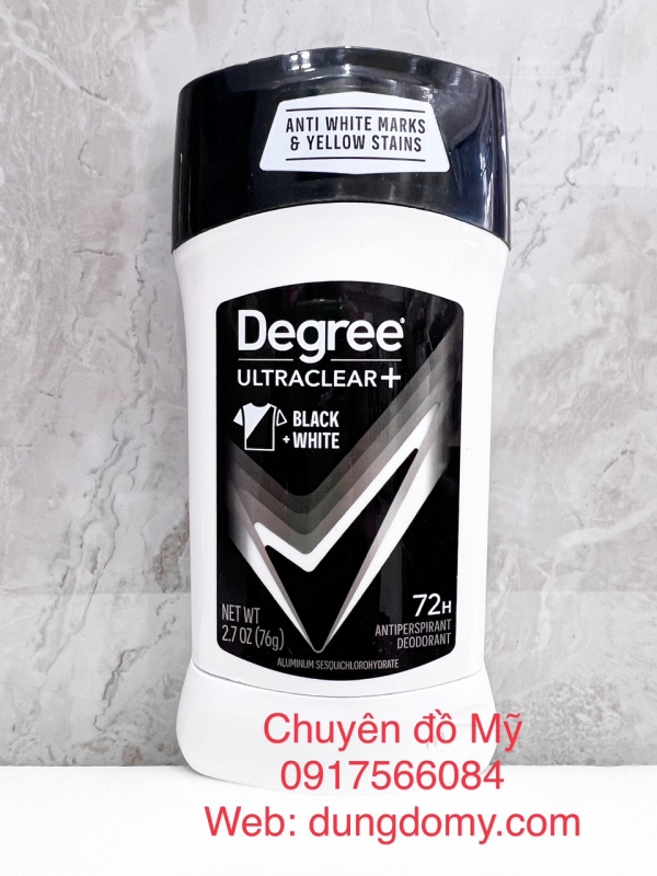 Lăn khử mùi nam 72h Degree Men Ultra Clear Black White 76g của Mỹ