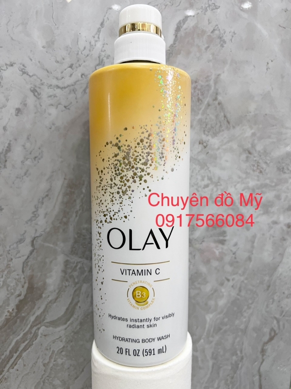 Sữa tắm trắng da giảm thâm Olay Vitamin C + B3 Hydrates 591ml của Mỹ