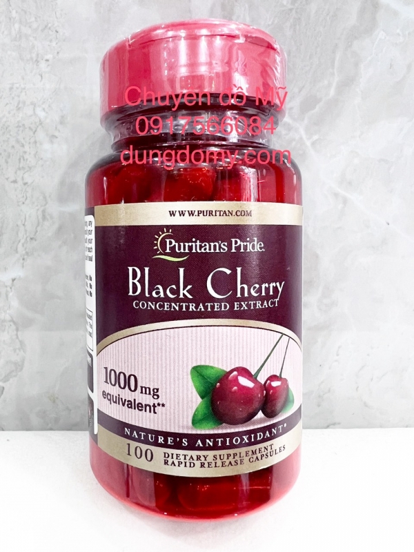Viên Uống Hỗ Trợ Gút Puritan’s Pride Black Cherry 1000mg 100 viên của Mỹ