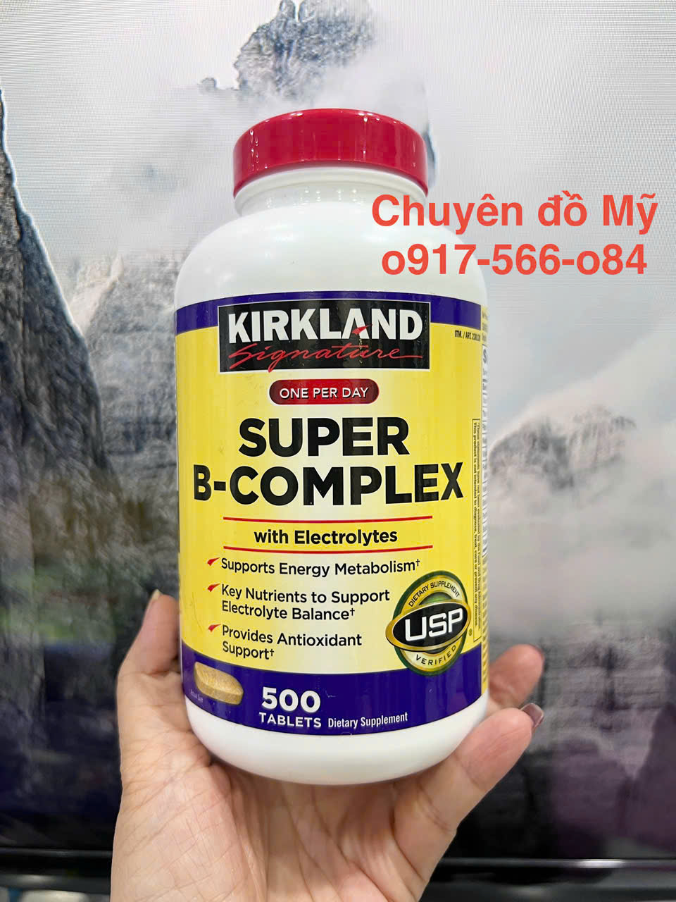 Hỗ trợ năng lượng từ Kirkland Signature Super B- Complex 500 viên của Mỹ