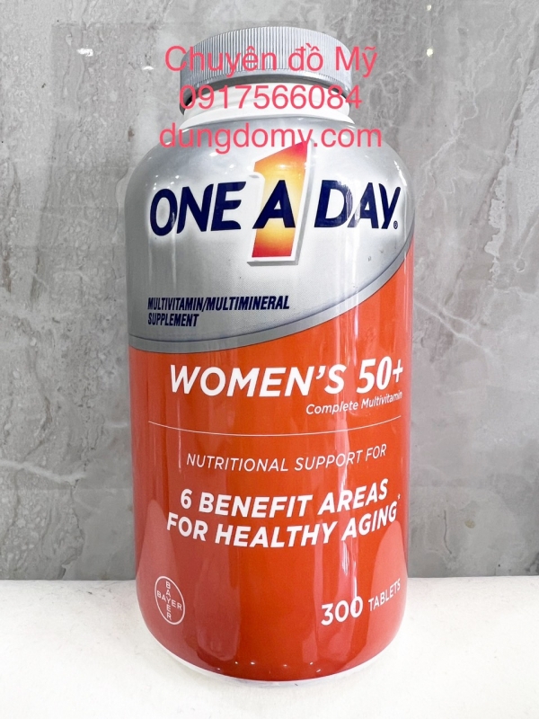 Viên hổ trợ Vitamin tổng hợp dành cho nữ trên 50 tuổi One A Day Women 300 viên của Mỹ