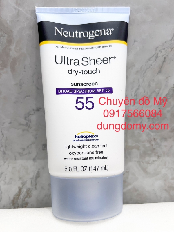 Kem chống nắng Neutrogena SPF55 Ultra Sheer Dry-Touch 147ml của Mỹ