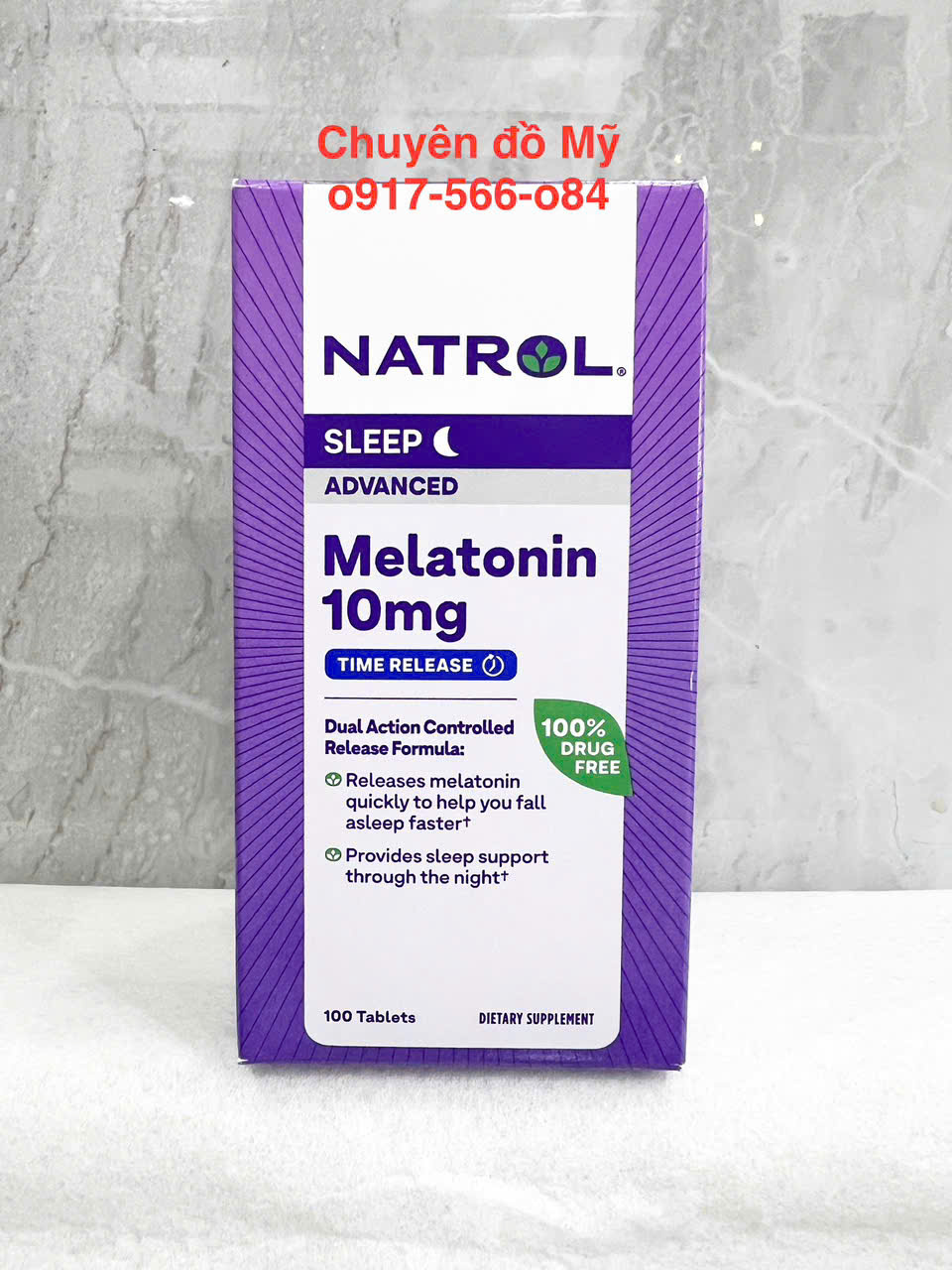 Viên uống giúp ngủ ngon Natrol Melatonin 10mg 100 viên của Mỹ