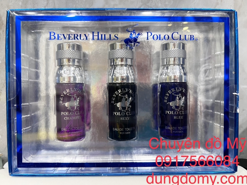 Set 3 chai 15ml nước hoa nam Champion, Sexy, Blue- Beverly Hills Polo Club của Mỹ