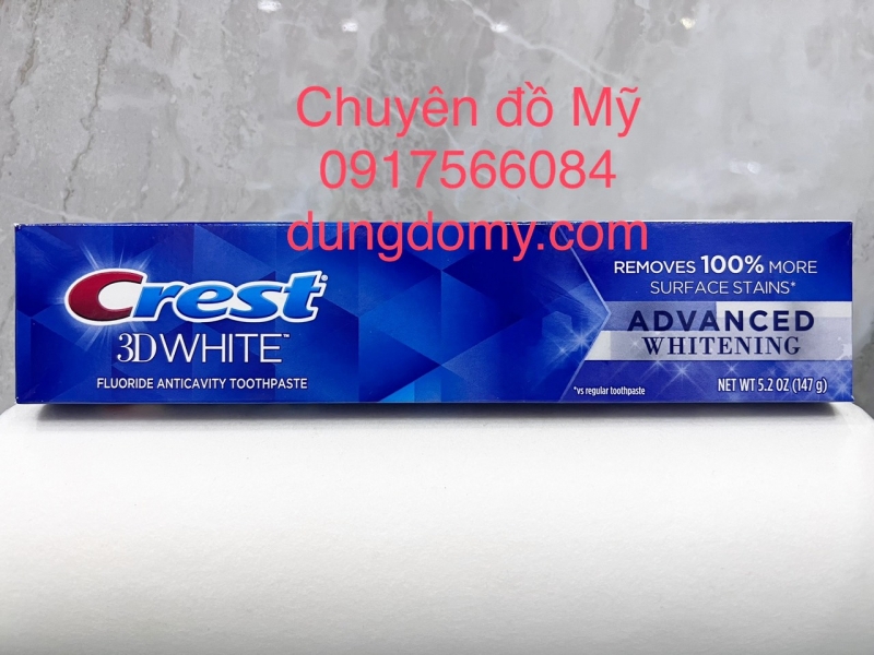 Kem đánh răng Crest 3D White Advanced Whitening 147g của Mỹ