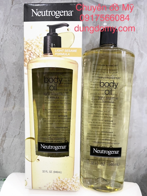 Dầu dưỡng thể Neutrogena Body Oil Light Sesame Formula 946ml của Mỹ