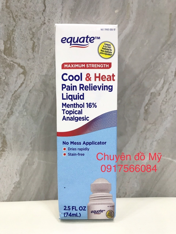 Dầu nóng xoa bóp dạng lăn Equate 74ml của Mỹ