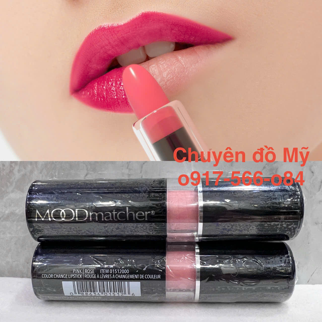 Son gió dưỡng môi đổi màu Fran Wilson Moodmatcher Pink của Mỹ