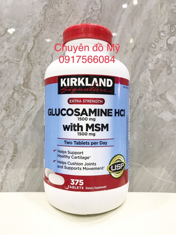 Date T11/2027_ Viên uống bổ khớp của Mỹ Kirkland Signature Glucosamine with MSM 375 viên của Mỹ