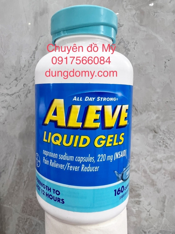 Viên uống Aleve Pain Reliever Naproxen Sodium 220mg 160 Liquid Gels của Mỹ