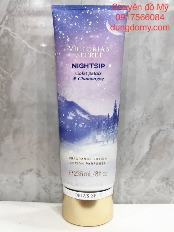 Sữa dưỡng Thể hương nước hoa Victoria's Secret Nightsip Violet Petals Champagne 236ml của Mỹ
