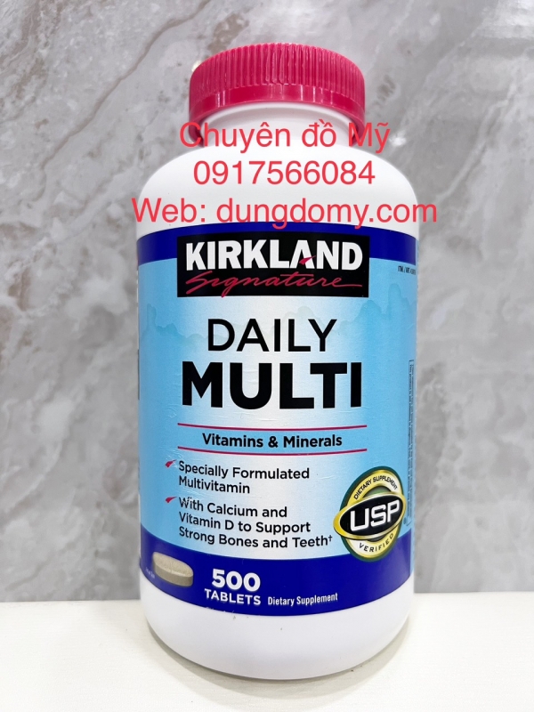 Viên uống bổ sung vitamin tổng hợp Kirkland Signature Daily Multi 500 viên của Mỹ