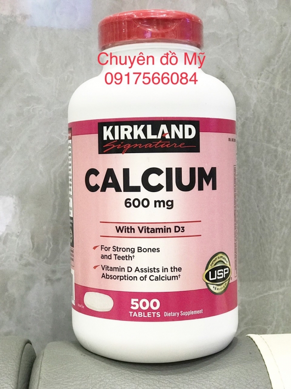 Giúp xương và răng chắc khỏe với Kirkland Signature Calcium 600mg + D3 500 viên của Mỹ