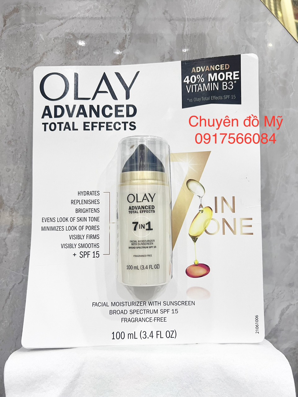 Kem dưỡng ẩm chống nắng SPF15 Olay Total Effects 7 in One Moisturizer 100ml của Mỹ