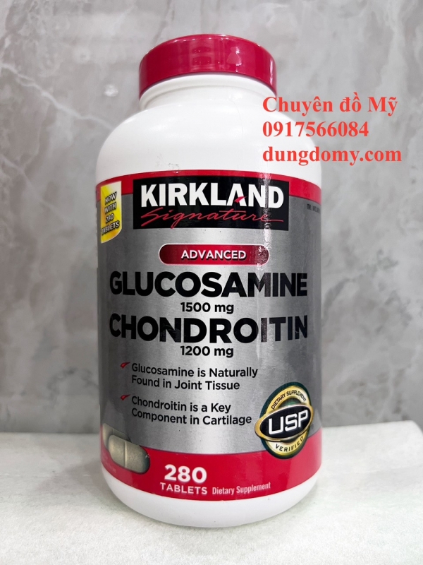 Viên uống bổ khớp Kirkland Signature Glucosamine 1500mg & Chondroitin 1200mg 280 viên của Mỹ