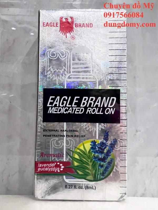 Dầu gió trắng Con Ó của Mỹ dạng lăn Eagle Brand Medicated Oil 8ml của Mỹ