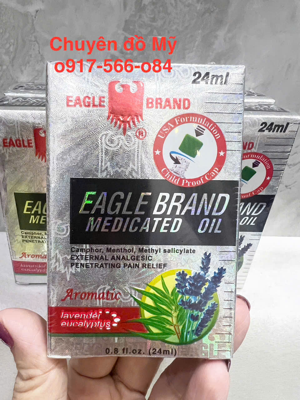 Dầu gió hương Lavender Mỹ Eagle Brand Medicated Oil Lavender 24ml (Dầu trắng)