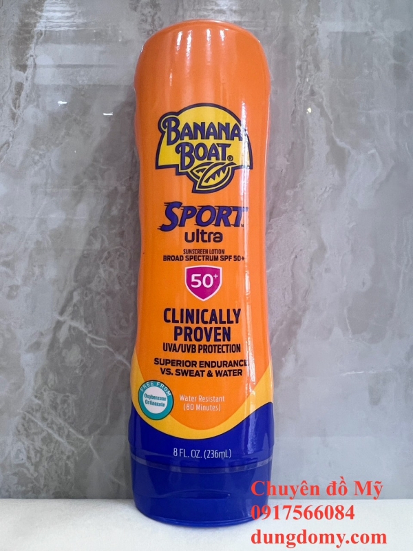 Kem Chống nắng Banana Boat Sport Ultra SPF 50+ của Mỹ 236ml
