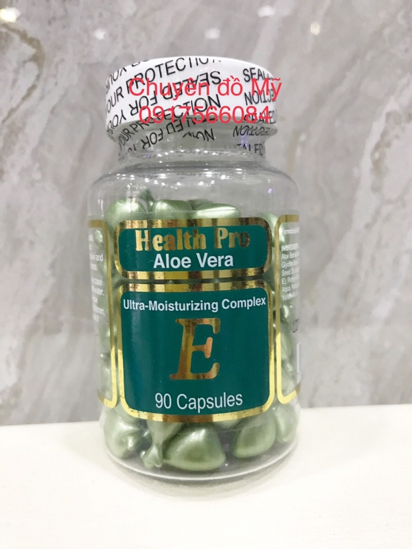 Viên nang dầu dưỡng vitamin E lô hội Health Pro Aloe Vera Vitamin E 90 viên của Mỹ