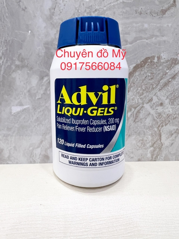 Viên uống giảm đau Advil Liqui Gels 120 viên của Mỹ Date T4/2027