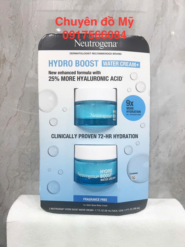 Kem dưỡng ẩm làm sáng mịn da - Neutrogena Hydro Boost Water Cream 50ml *2 Hộp của Mỹ