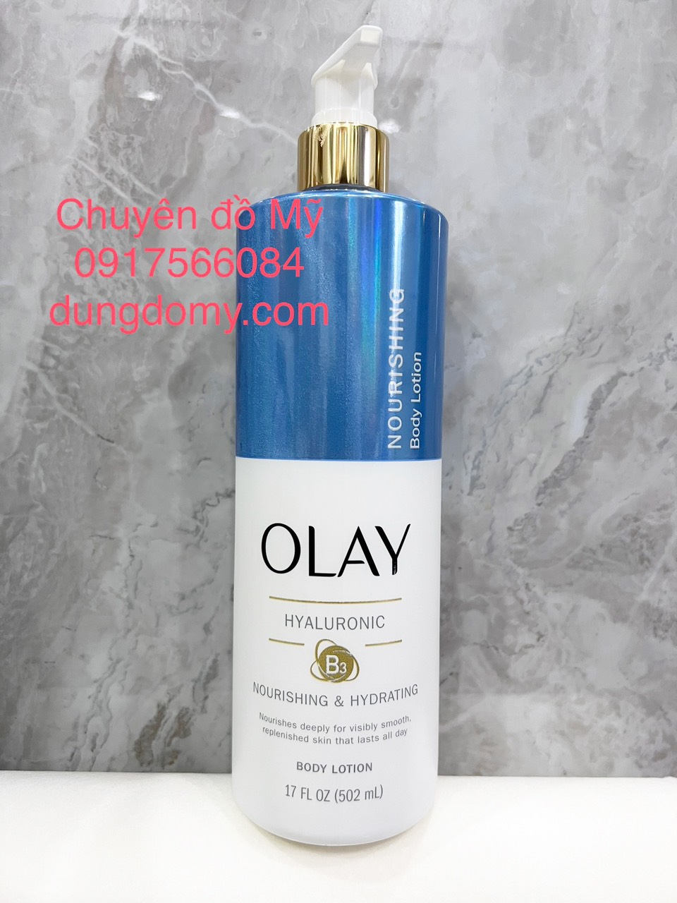 Dưỡng Thể Trắng, Mềm Mượt Da Olay Hyaluronic Acid B3 Nourishing Hydrating Body Lotion 502ml của Mỹ