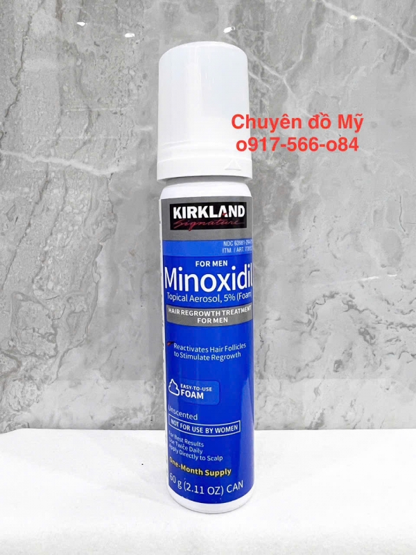 Bọt giúp mọc tóc Kirkland Signature Hair Regrowth Treatment Minoxidil Foam 60g x1 ống của Mỹ