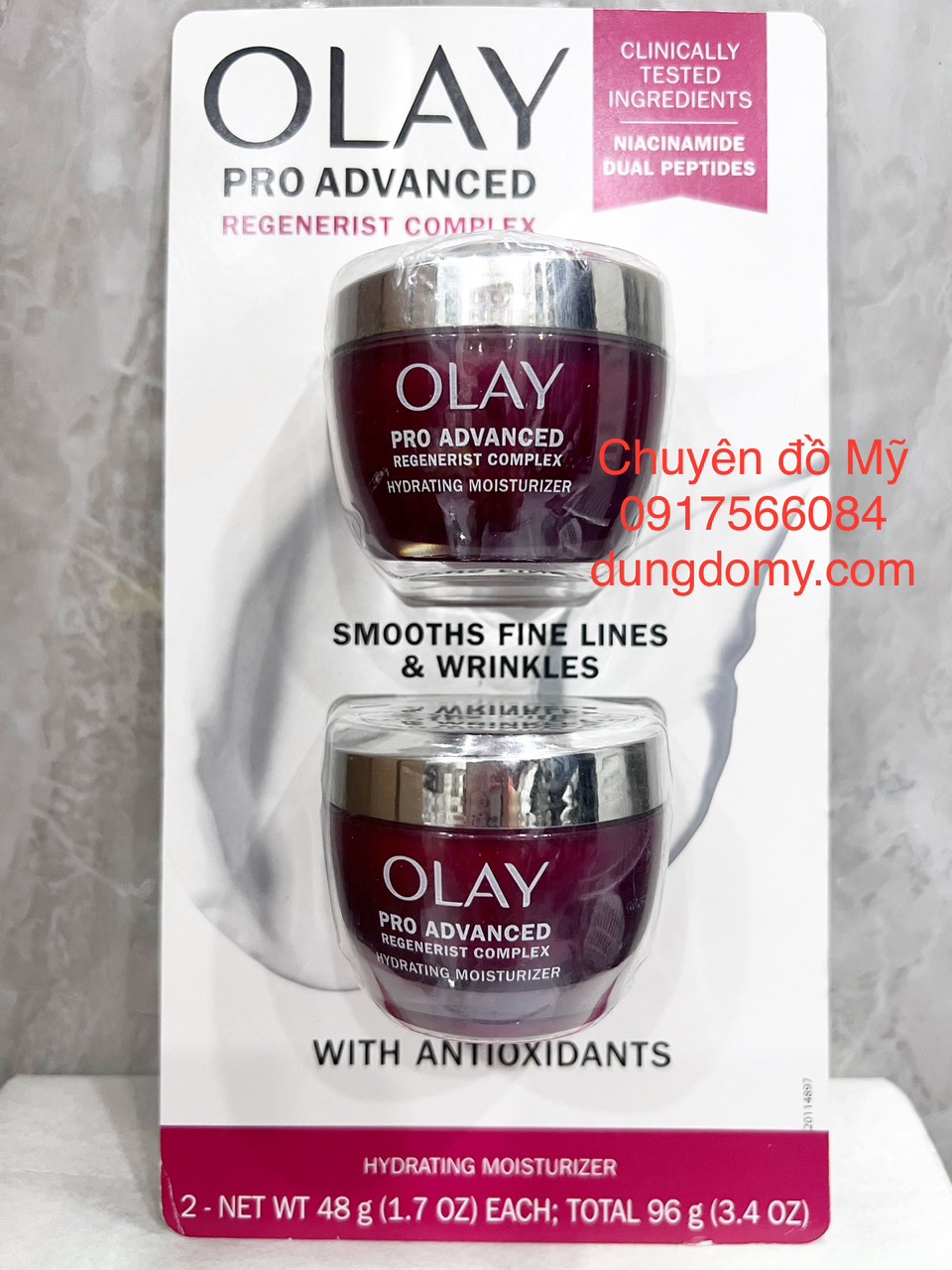 Vĩ 2 hủ Kem dưỡng ẩm chống lão hóa Olay regenerist 48g*2 hủ của Mỹ