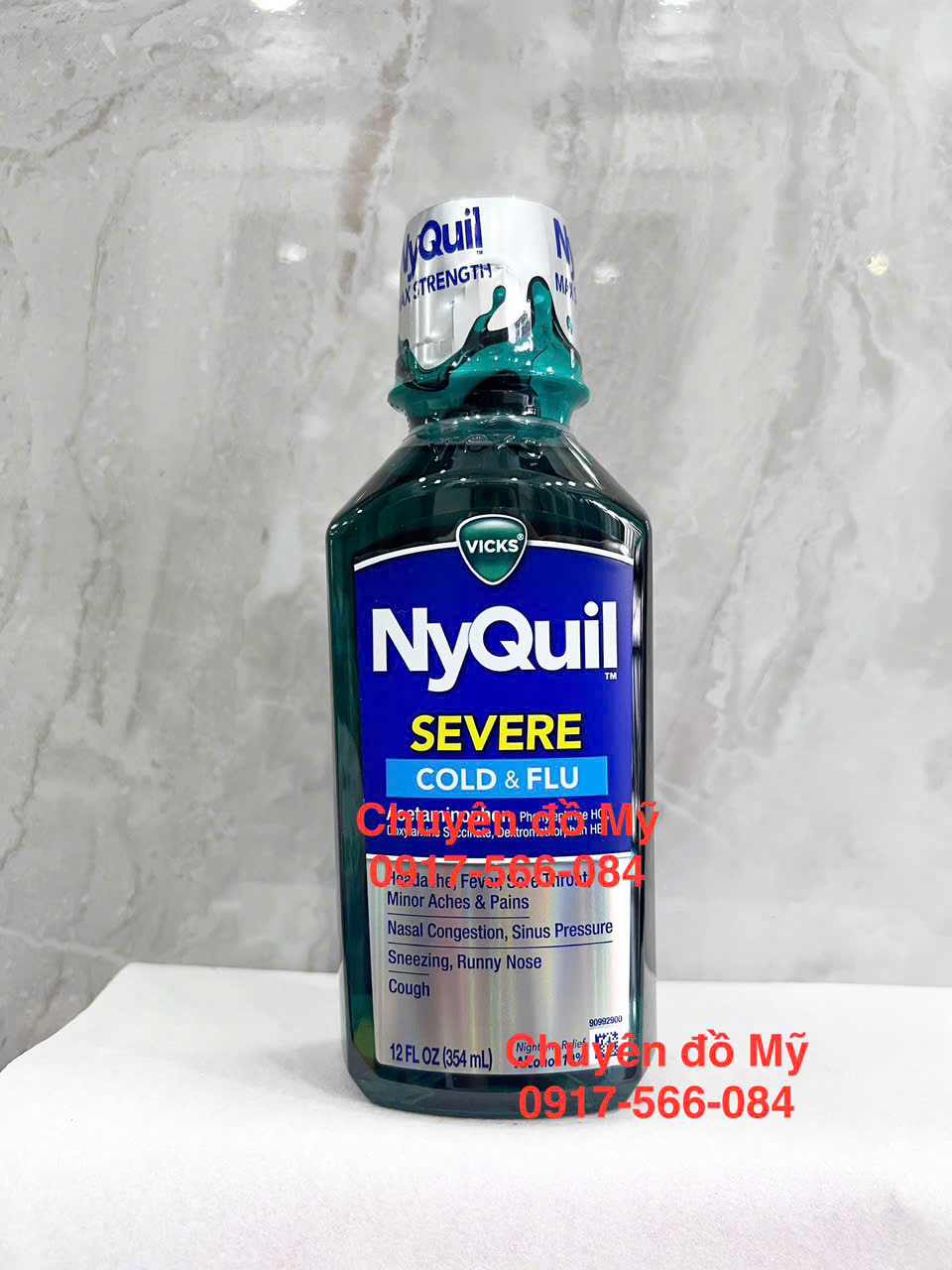 Siro Vicks NyQuil Cold & Flu Severe 354ml (Original) của Mỹ