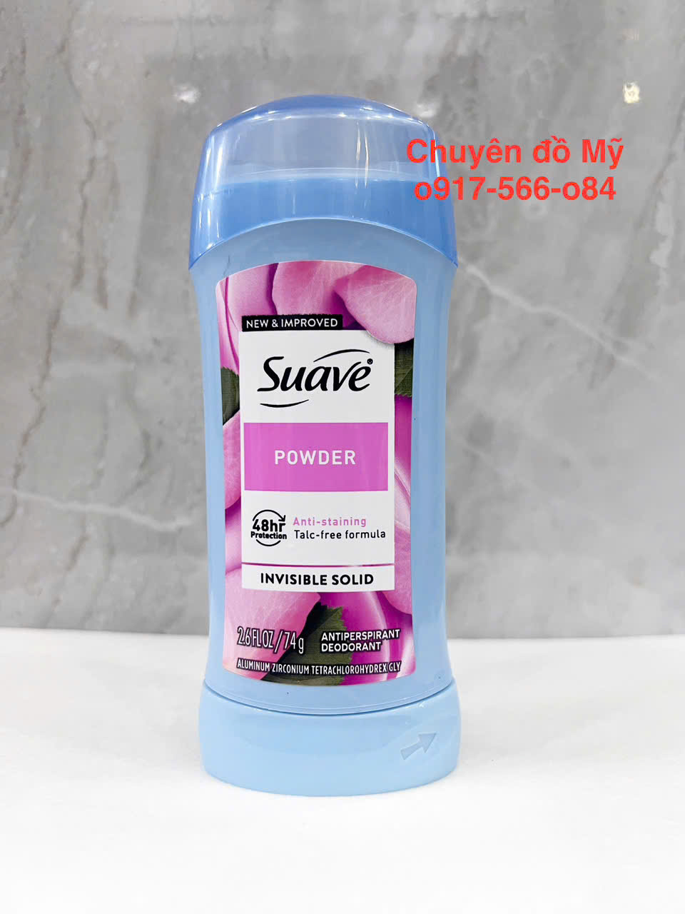 Lăn khử mùi cho nữ Suave 48 Hour Protection Powder mẫu mới 74 g - 2.6 oz của Mỹ