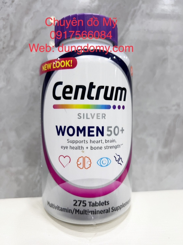 Viên uống bổ sung tổng hợp CENTRUM SILVER WOMEN 50+ 275 VIÊN dành cho nữ trên 50 của Mỹ