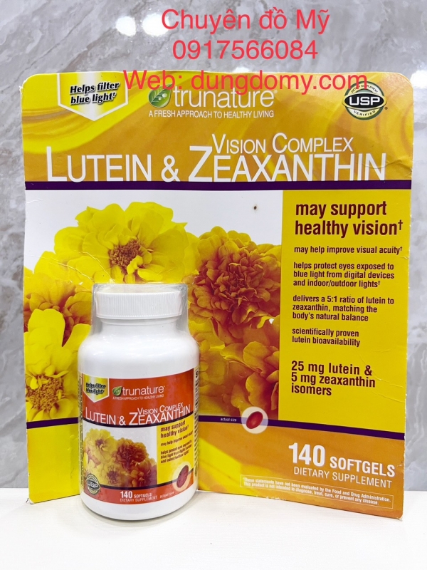 Viên uống sáng mắt trunature Vision Complex Lutein & Zeaxanthin 140 viên của Mỹ