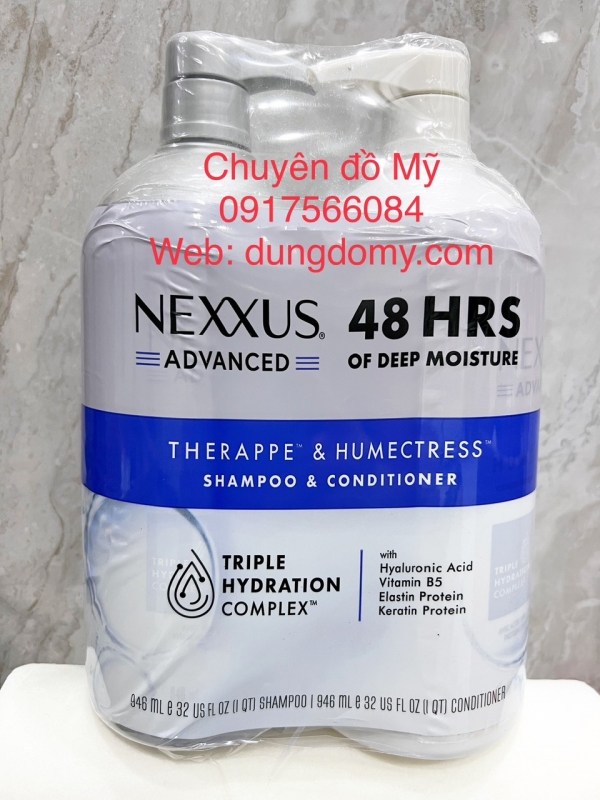 Bộ Dầu gội dầu xả siêu dưỡng ẩm Nexxus Advanced 48 Hrs 946ml x 2 chai của Mỹ